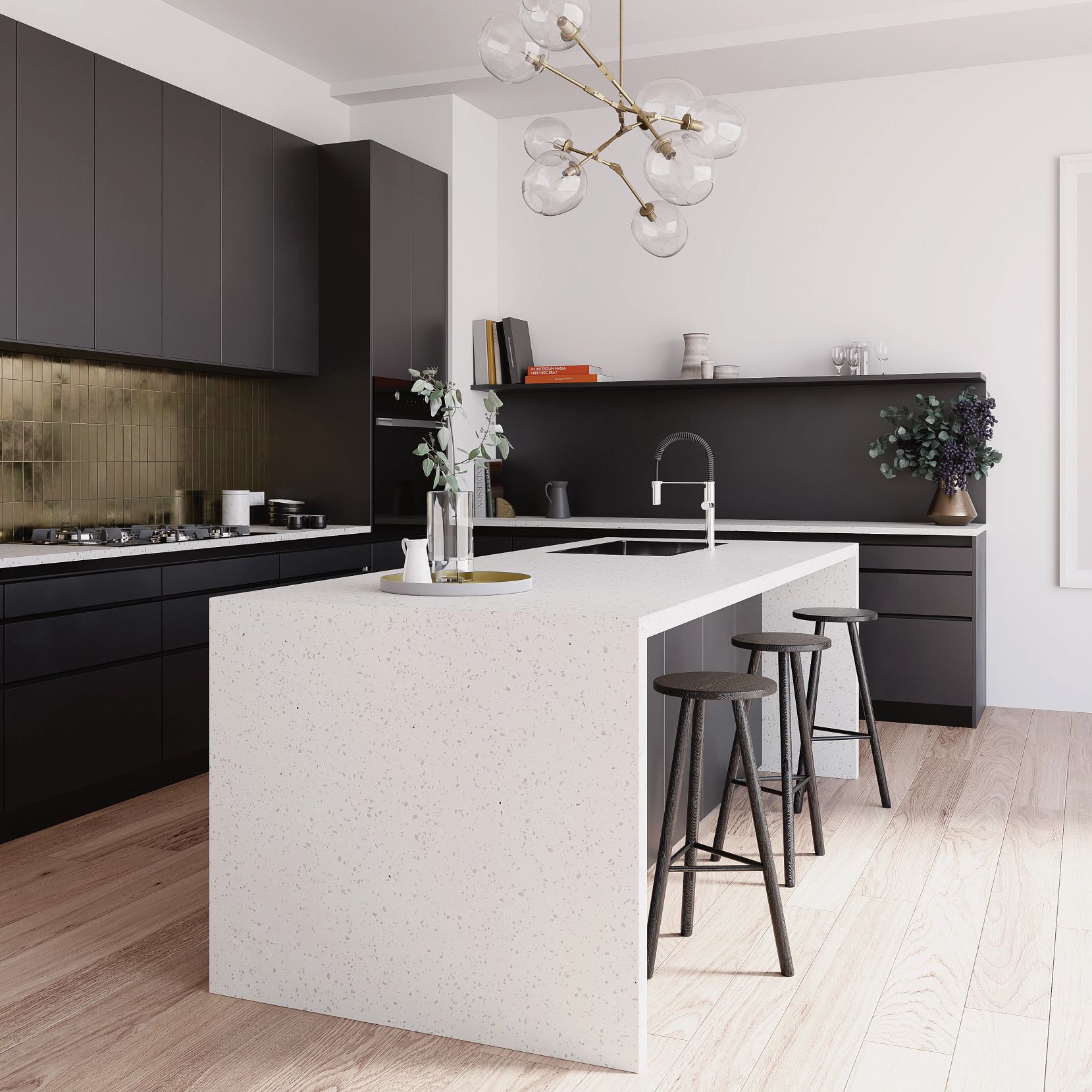 A picture containing floor, indoor, wall, kitchen
Description automatically generated