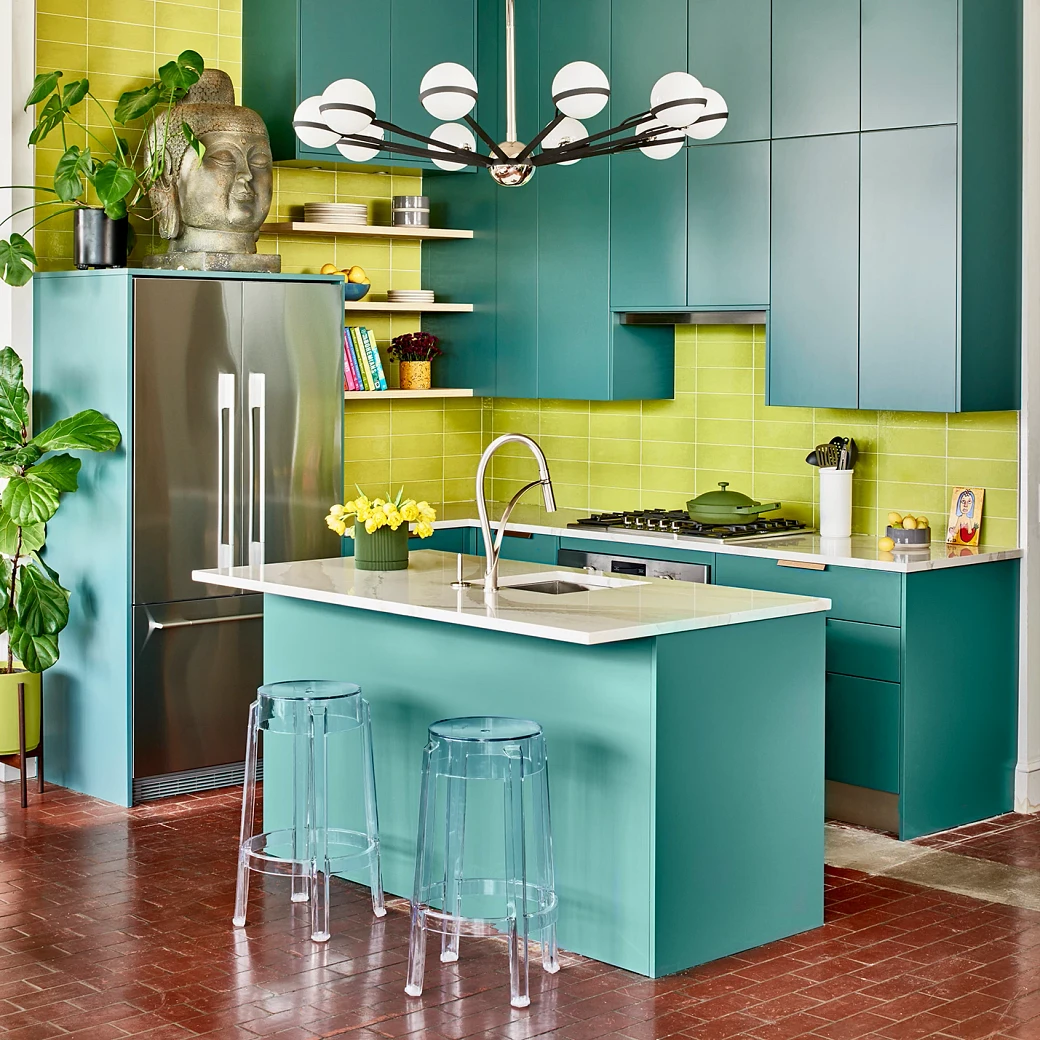 Colorful Maximalism Complimented by Cambria Quartz