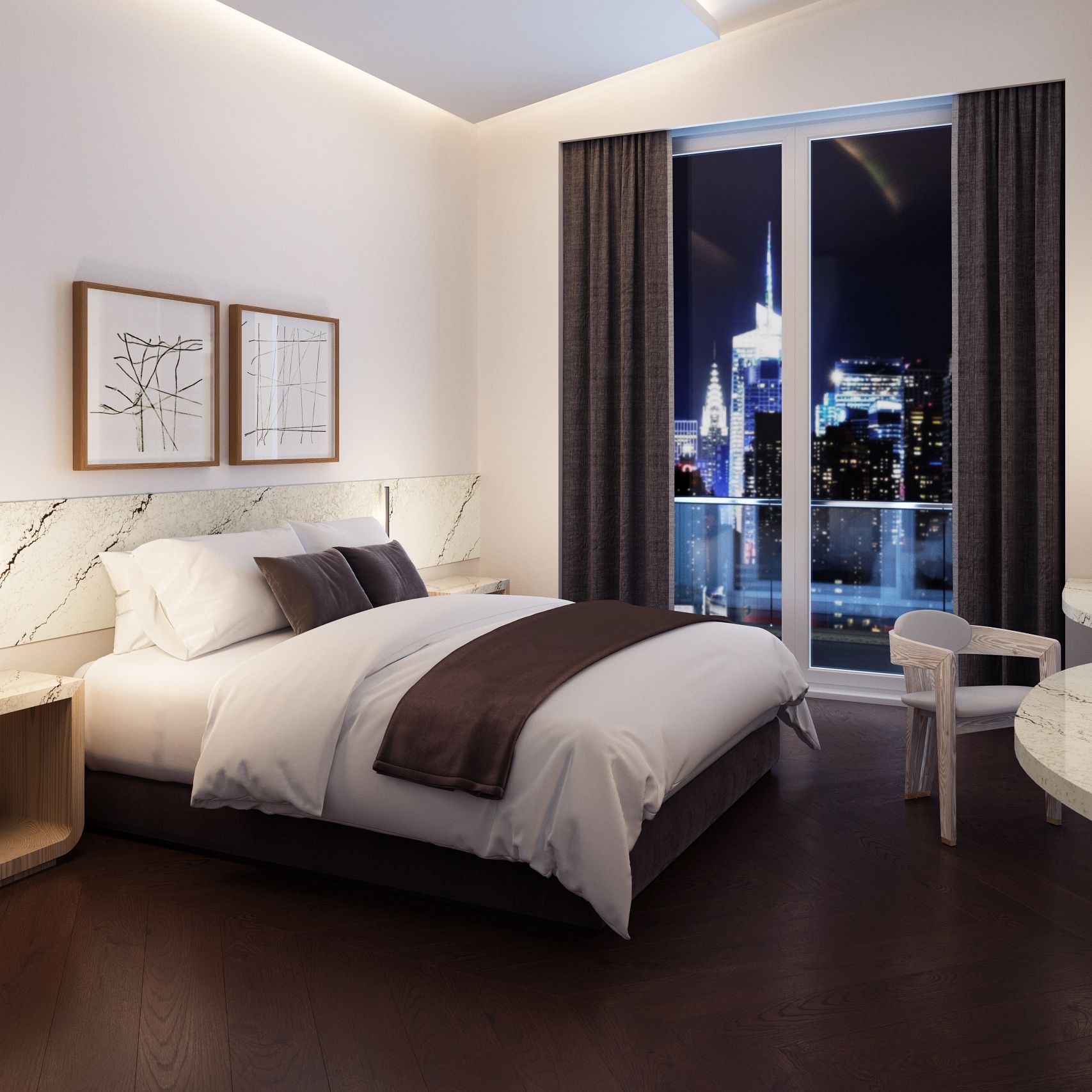 A bedroom with a large bed
Description automatically generated with low confidence